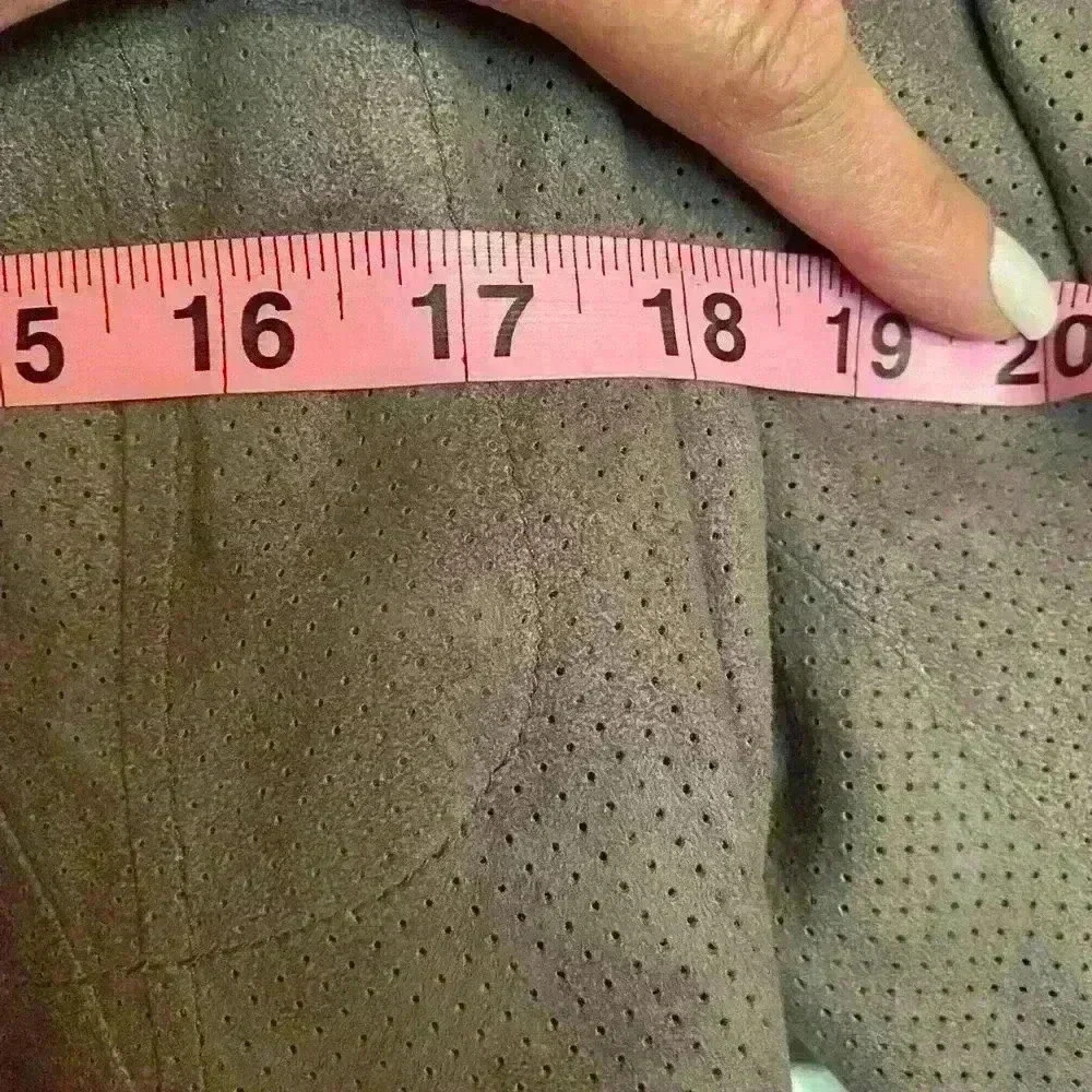 Koc Leather & Fur Open Jacket - Taupe/Greige UK 34/US size 6 - Picture 6 of 8